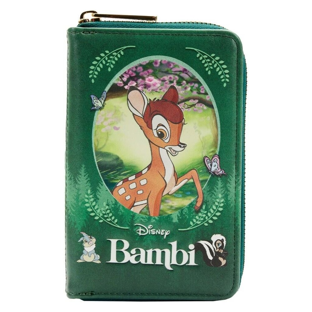 Loungefly Disney Bambi Wallet Characters Book Zip Around New